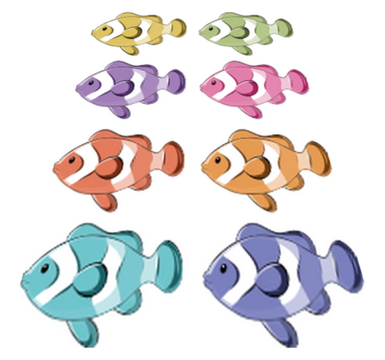 Alfombra vinílica baño calcomanías peces payaso - TenVinilo