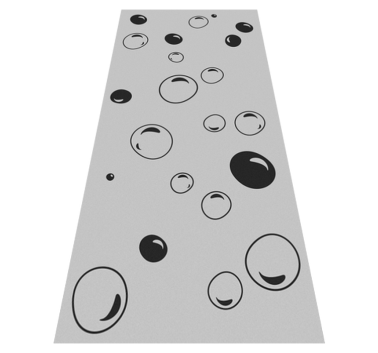 Alfombra vinílica baño burbujas impresas en translúcido - TenVinilo