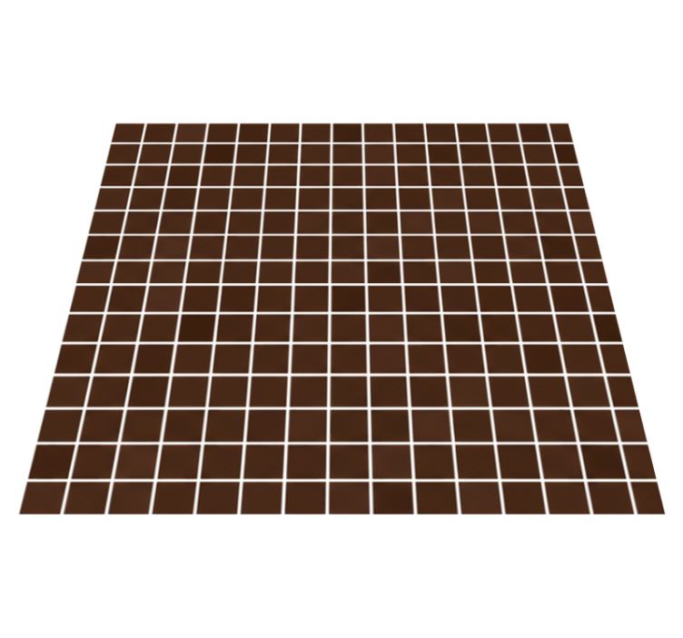 Alfombra vinílica baño mosaicos mini marrón chocolate - TenVinilo
