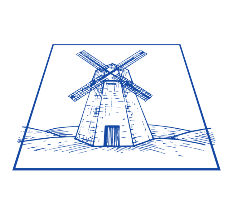 Alfombra vinílica cocina molino azul de delft - TenVinilo
