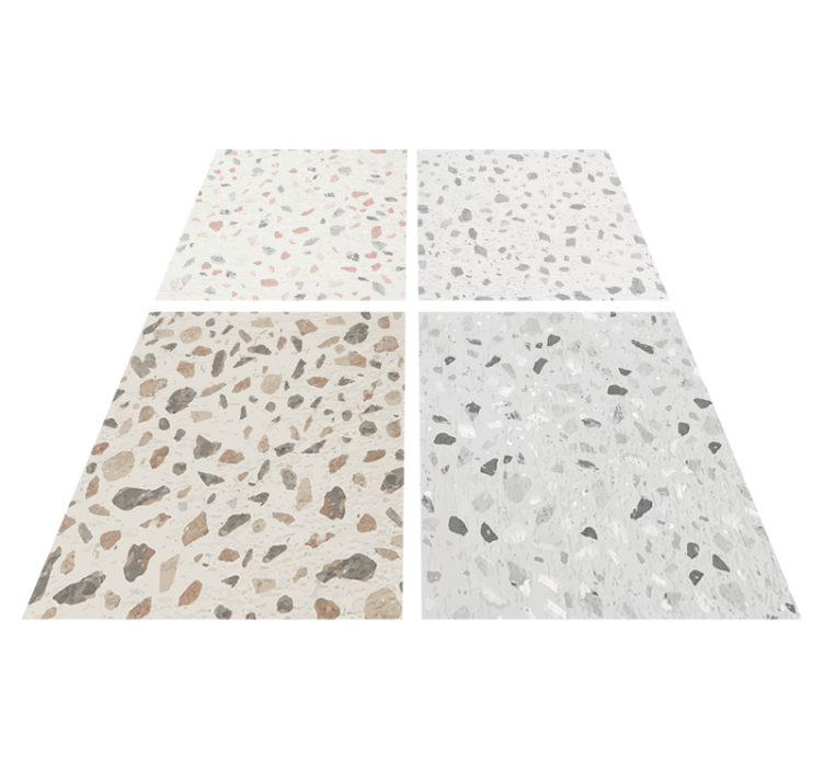 Alfombra vinílica cocina textura de terrazo - TenVinilo