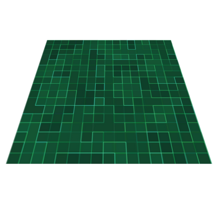Alfombra vinílica cocina mosaico brillante verde abstracto - TenVinilo