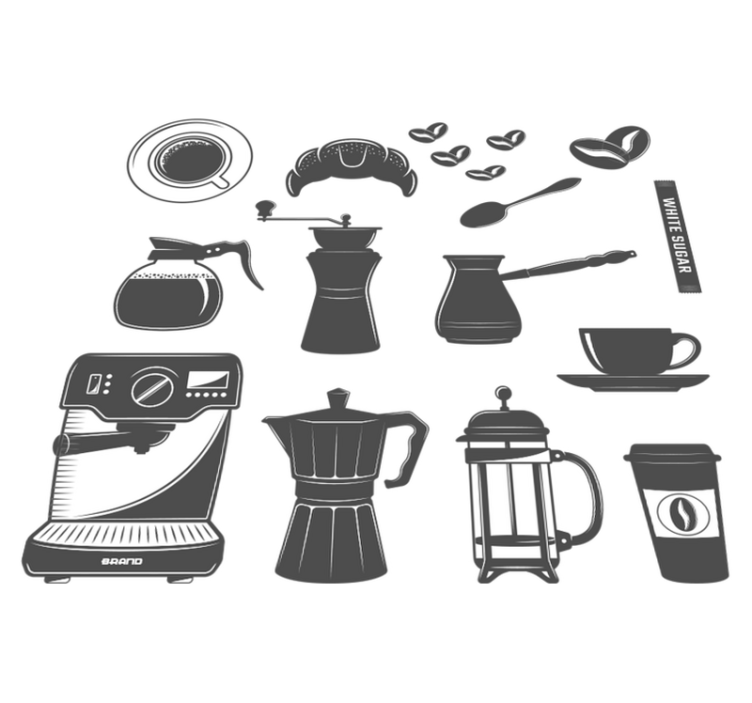 Alfombra vinílica cocina menú de café - TenVinilo