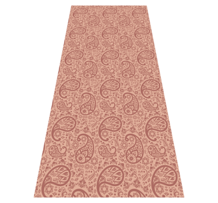 Alfombra vinílica cocina patrón paisley frigorífico - TenVinilo