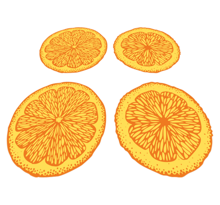 Alfombra vinílica cocina patrón naranja dibujado a mano - TenVinilo