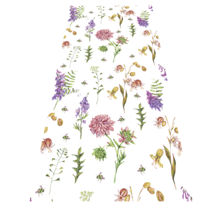 Alfombra vinílica cocina flores silvestres minimalistas - TenVinilo