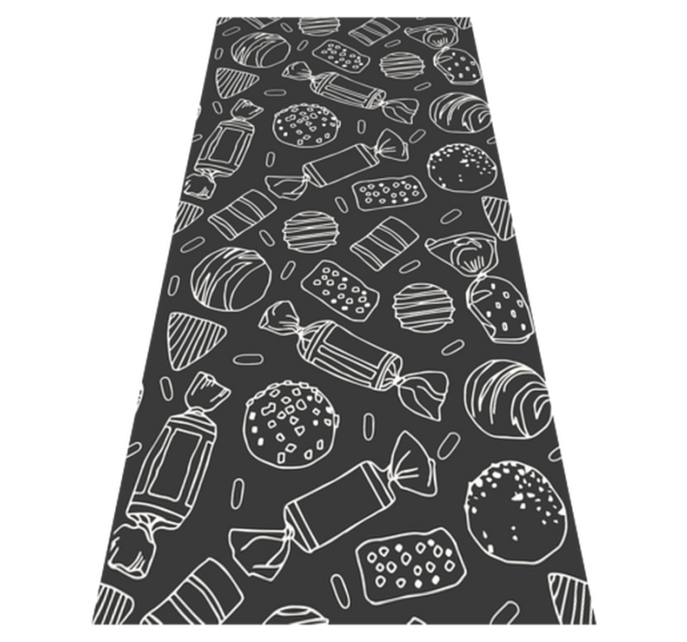 Alfombra vinílica cocina diseño caramelos - TenVinilo