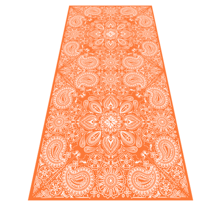 Alfombra vinílica cocina azulejo paisley refrigerador - TenVinilo