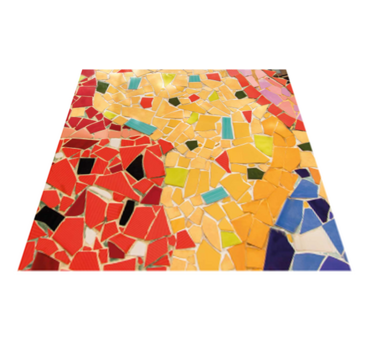 Alfombra vinílica cocina mosaico cerámico colorido - TenVinilo
