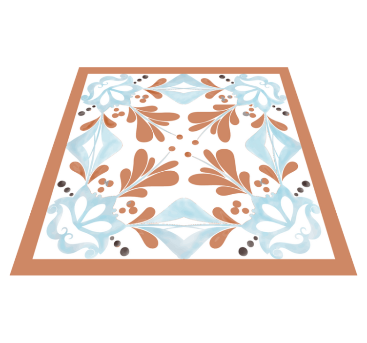 Alfombra vinílica cocina azulejos mediterráneos florales - TenVinilo