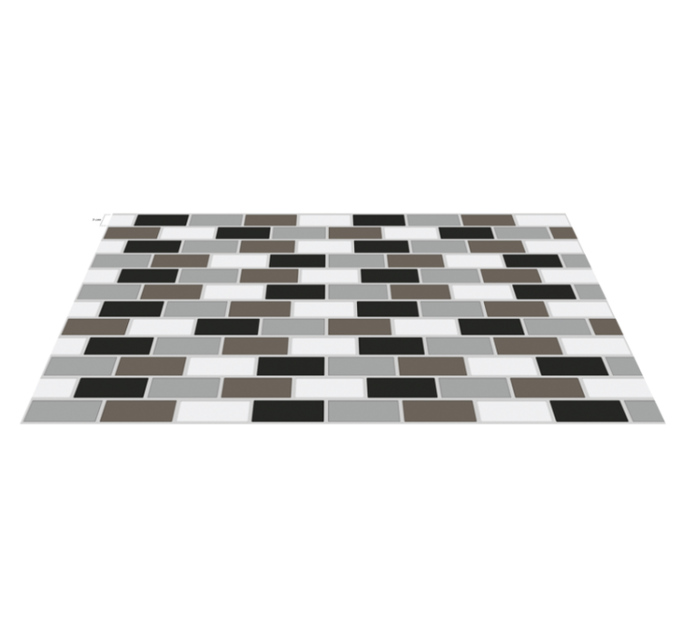 Alfombra vinílica cocina bordura de azulejos gris - TenVinilo