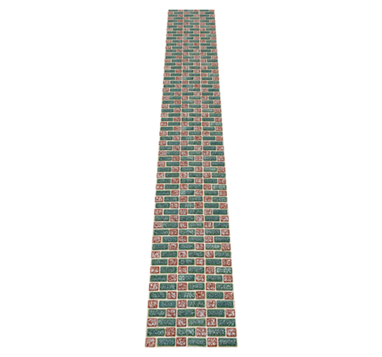 Alfombra vinílica cocina azulejos de ladrillo simple - TenVinilo