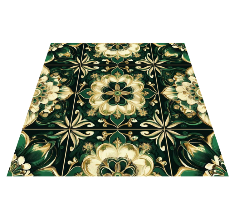 Alfombra vinílica cocina mosaico botánico - TenVinilo