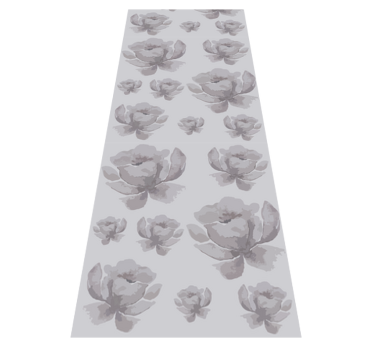 Alfombra vinílica dormitorio patrón floral gris 80's - TenVinilo