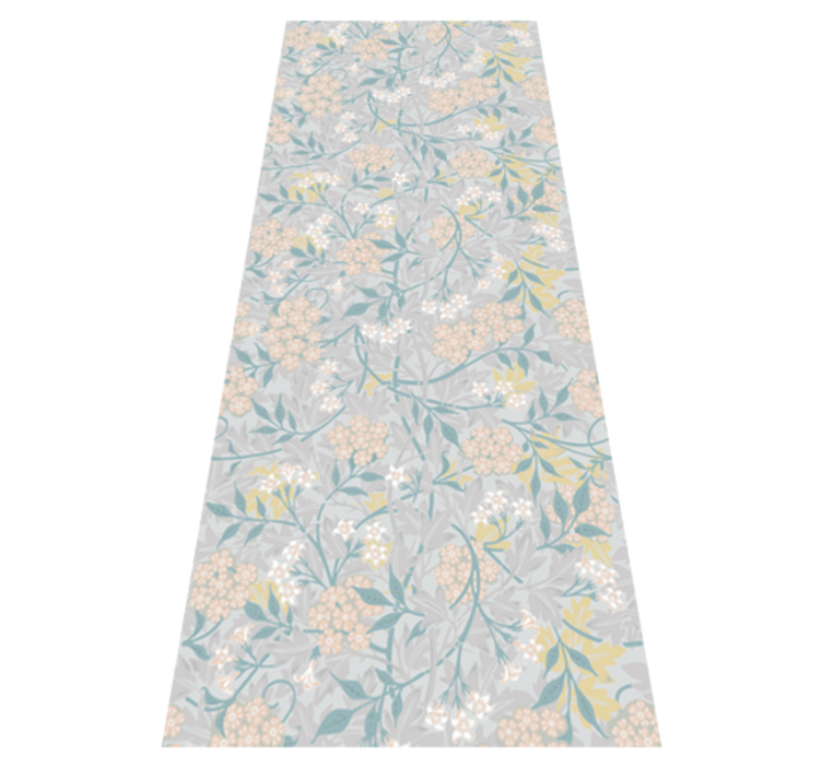 Alfombra vinílica dormitorio patrón floral elegante 80's - TenVinilo