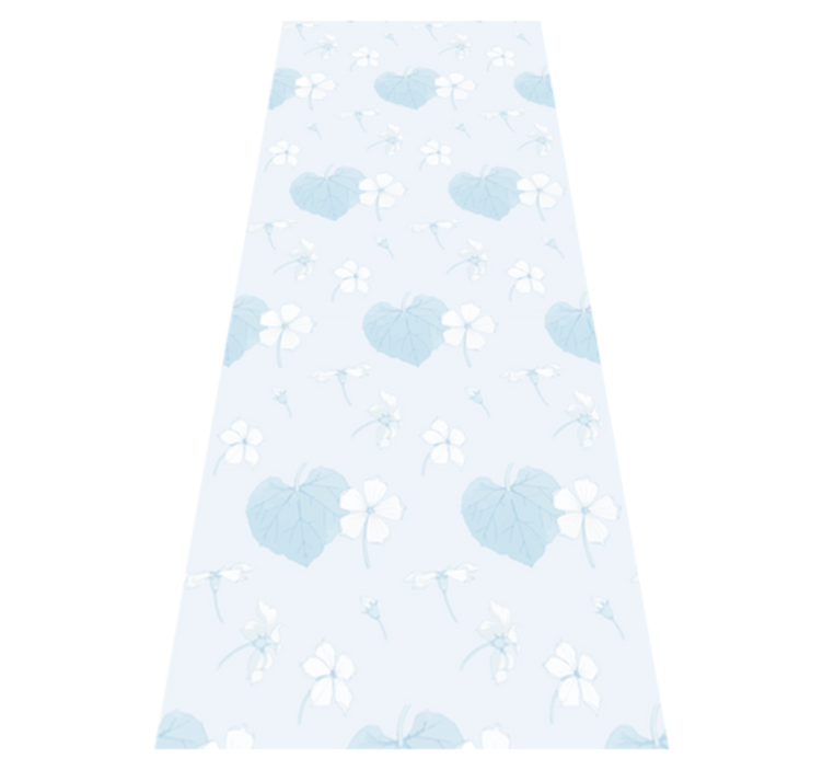 Alfombra vinílica dormitorio patrón floral azul 80's - TenVinilo