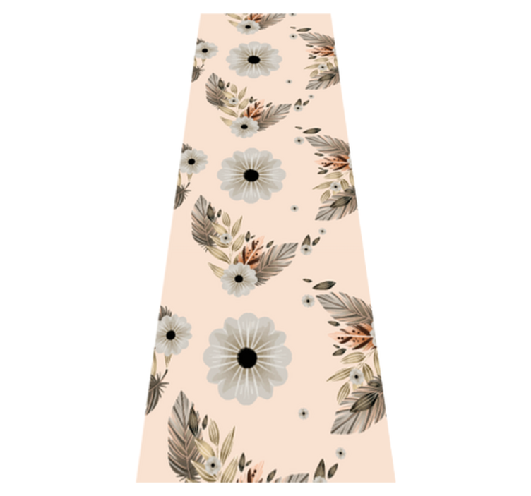 Alfombra vinílica dormitorio flores pastel rosas y negras - TenVinilo