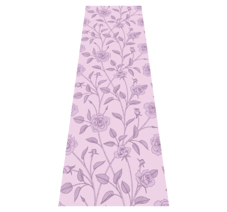 Alfombra vinílica dormitorio rosas vintage en óleo púrpura - TenVinilo
