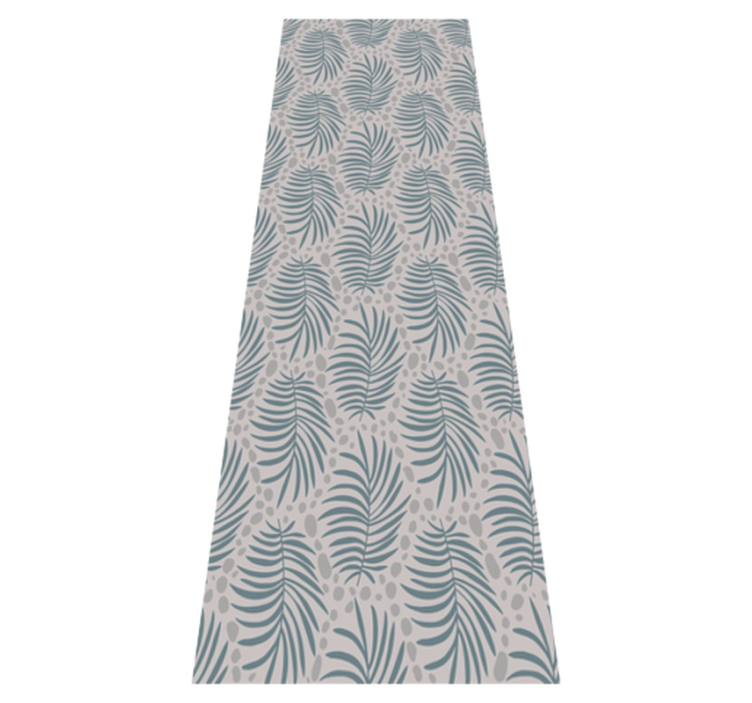 Alfombra vinílica dormitorio patrón tropical azul hamptons - TenVinilo