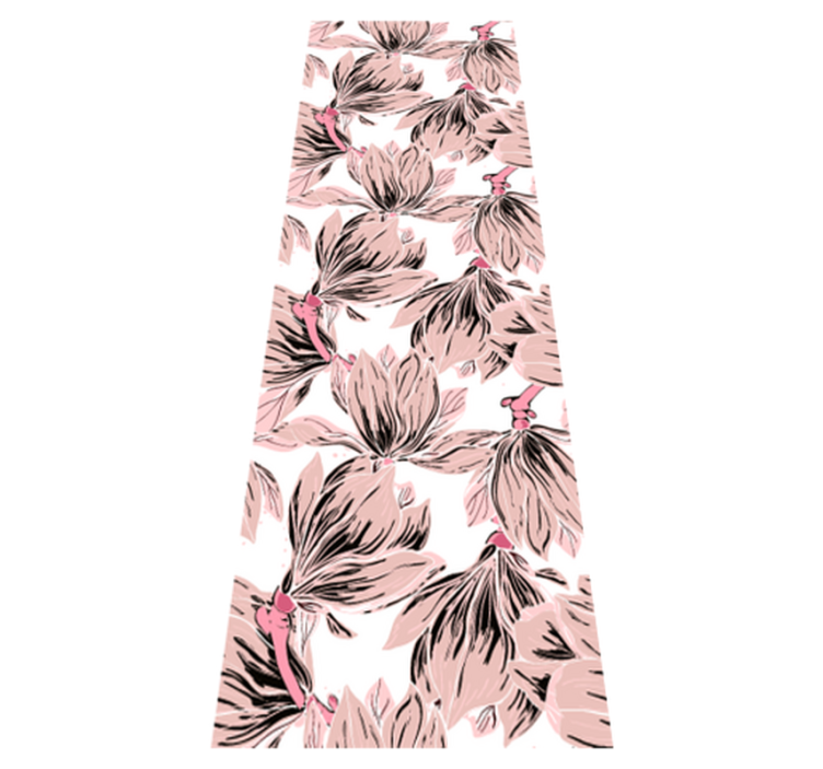Alfombra vinílica dormitorio magnolias blancas y rosas - TenVinilo