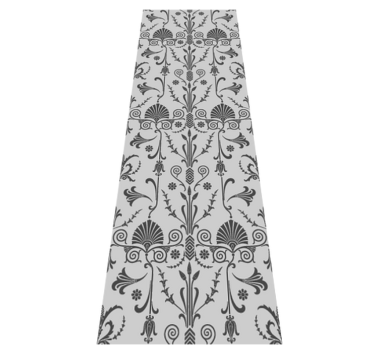 Alfombra vinílica dormitorio diseño floral gris provincial - TenVinilo