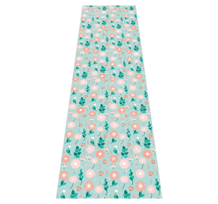 Alfombra vinílica dormitorio floral azul shabby chic - TenVinilo