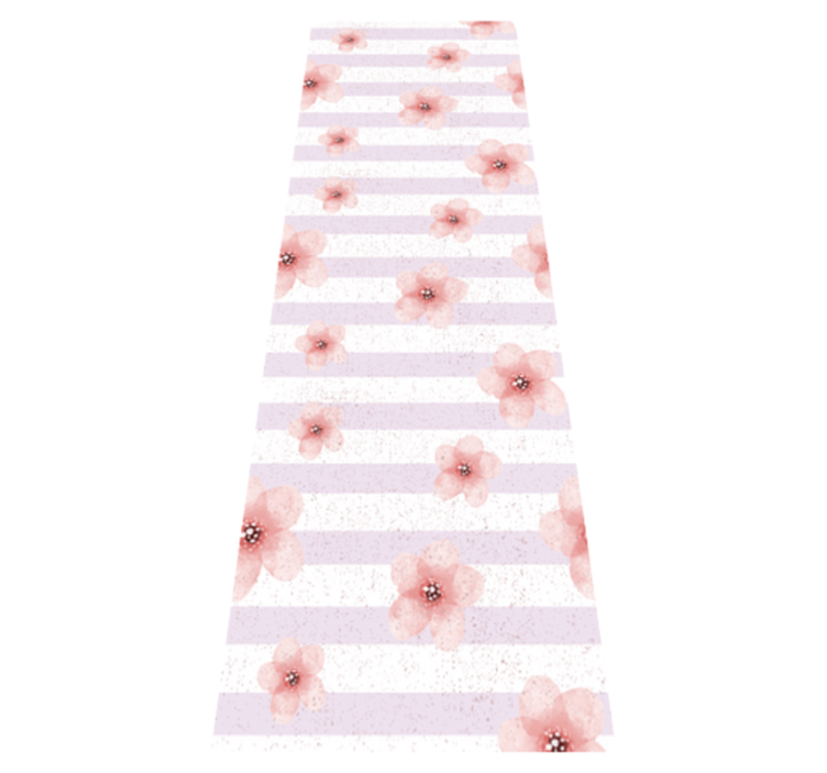 Alfombra vinílica dormitorio estilo shabby chic rayas rosas - TenVinilo
