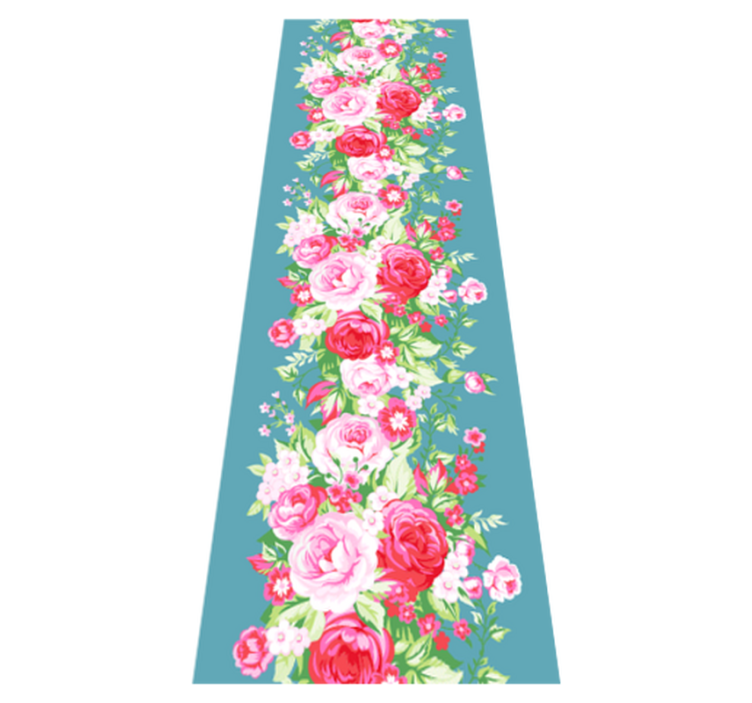 Alfombra vinílica dormitorio patrón turquesa vintage - TenVinilo