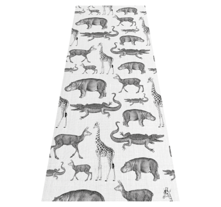 Alfombra vinílica dormitorio borde de animales y árboles - TenVinilo