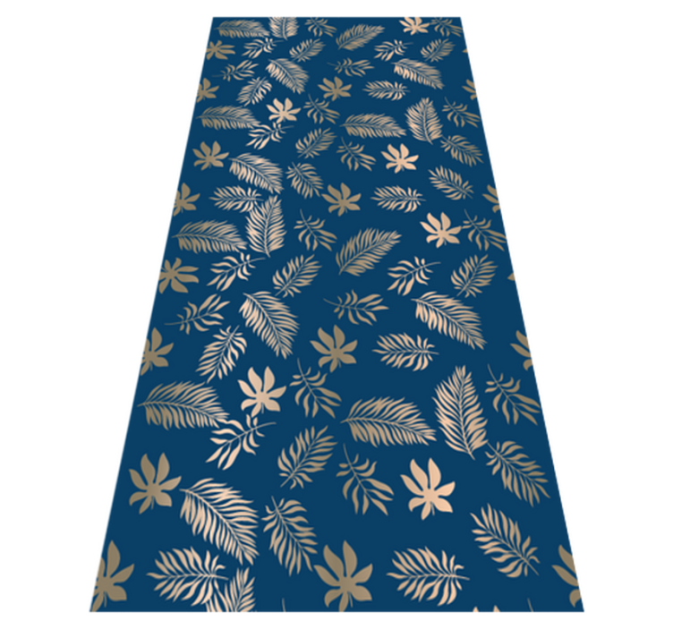 Alfombra vinílica dormitorio diseño floral azul africano - TenVinilo