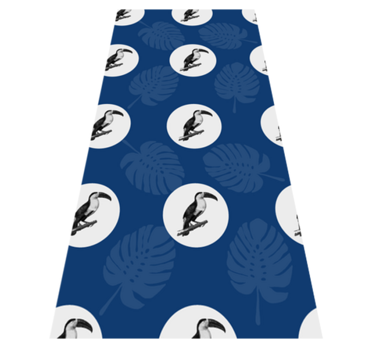 Alfombra vinílica dormitorio diseño ave azul africano - TenVinilo