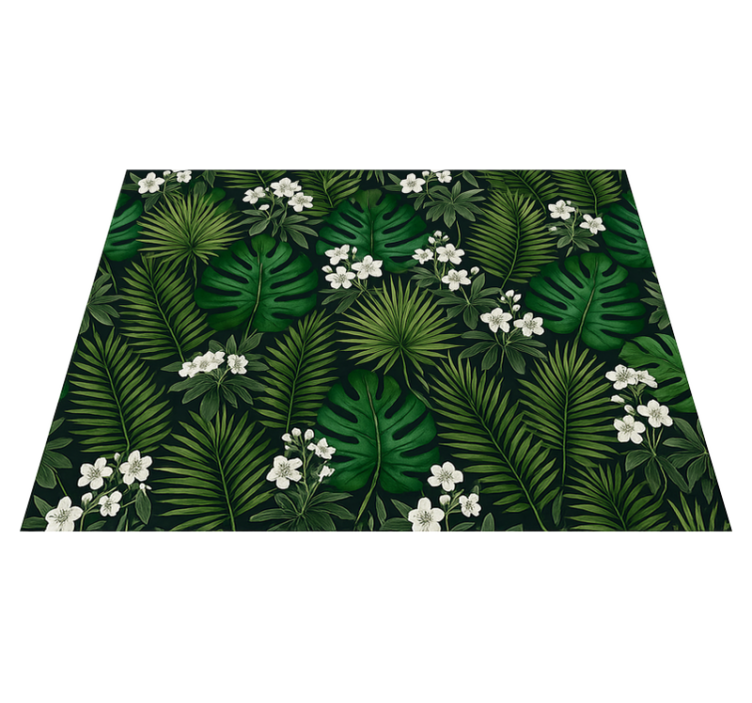 Alfombra vinílica dormitorio naturaleza exótica verde - TenVinilo