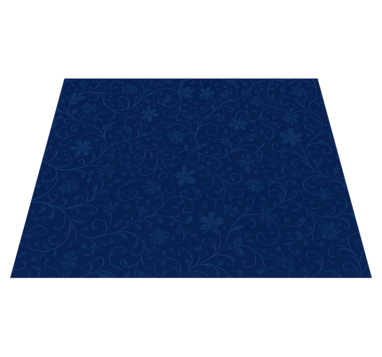 Alfombra vinílica dormitorio motivo floral azul marino - TenVinilo