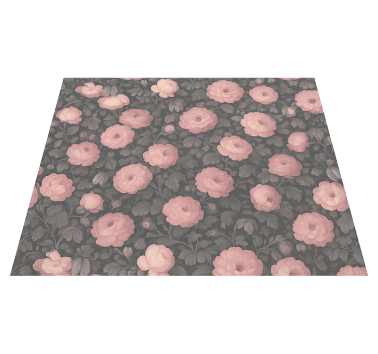 Alfombra vinílica dormitorio diseño floral rosa viejo - TenVinilo