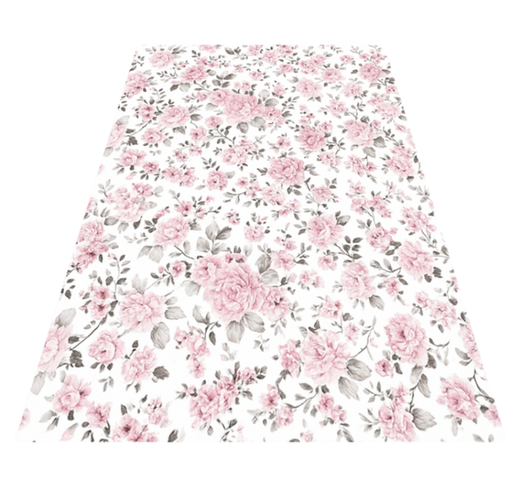 Alfombra vinílica dormitorio flores grandes retro - TenVinilo