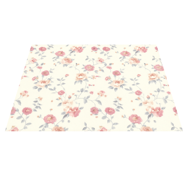 Alfombra vinílica dormitorio estampado floral - TenVinilo