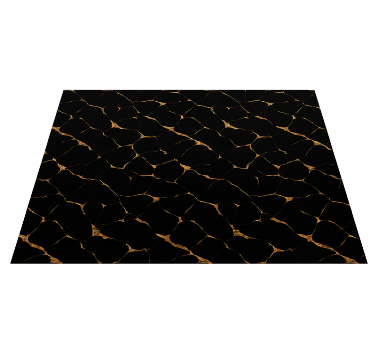 Alfombra vinílica dormitorio mármol negro con vetas doradas - TenVinilo