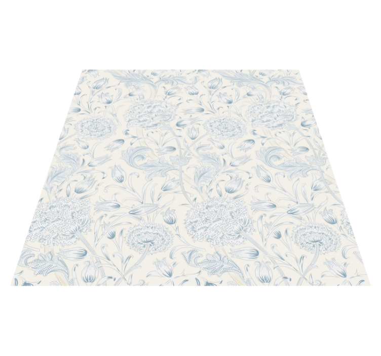 Alfombra vinílica dormitorio con patrón floral para armario - TenVinilo