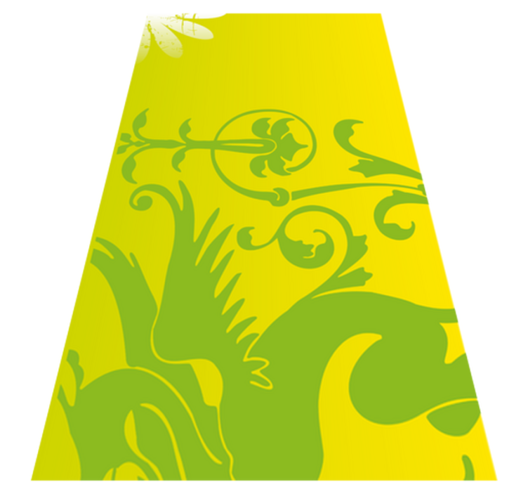 Alfombra vinílica dormitorio dragón verde decorativo - TenVinilo