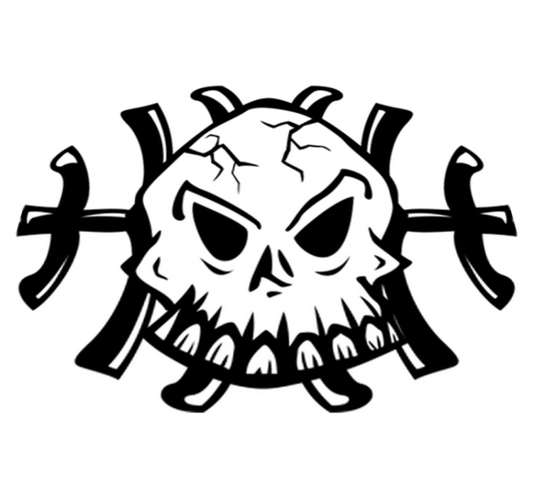 Alfombra vinílica dormitorio logo calavera decorativo - TenVinilo