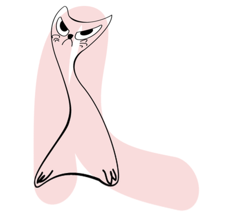 Alfombra vinílica dormitorio gato trazo rosa - TenVinilo
