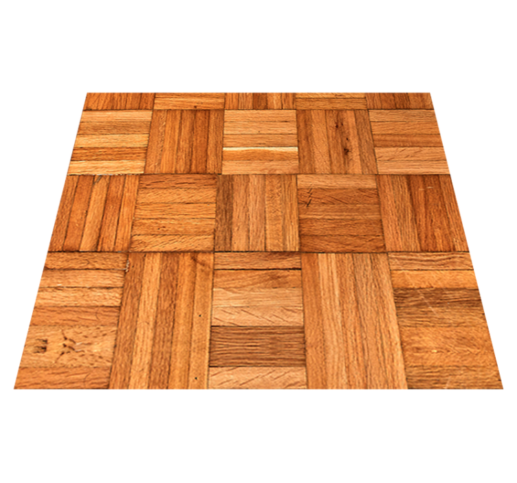 Alfombra vinílica oficina protegida por la trama de madera - TenVinilo