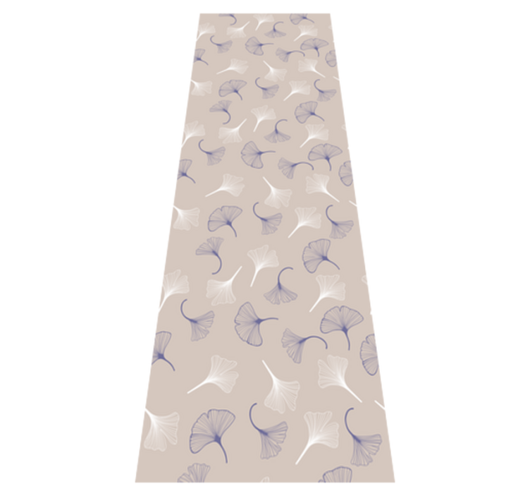 Alfombra vinílica oficina hojas de ginkgo crema - TenVinilo
