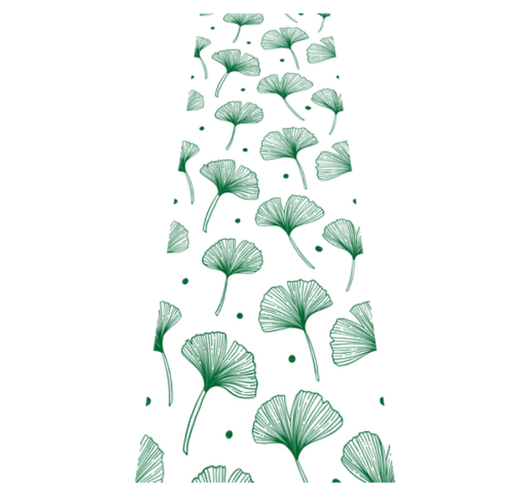 Alfombra vinílica oficina hojas verdes de ginkgo - TenVinilo