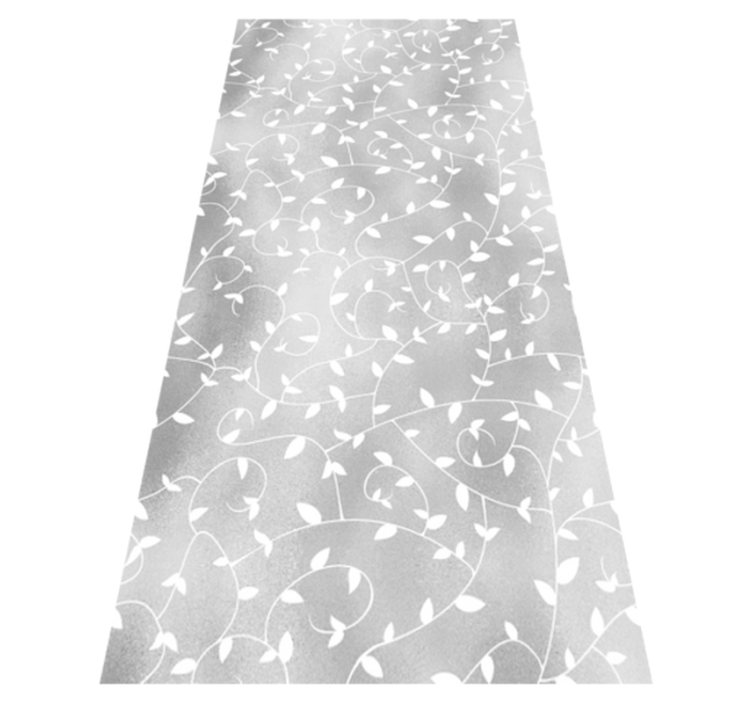 Alfombra vinílica dormitorio ramas blancas y plateadas - TenVinilo