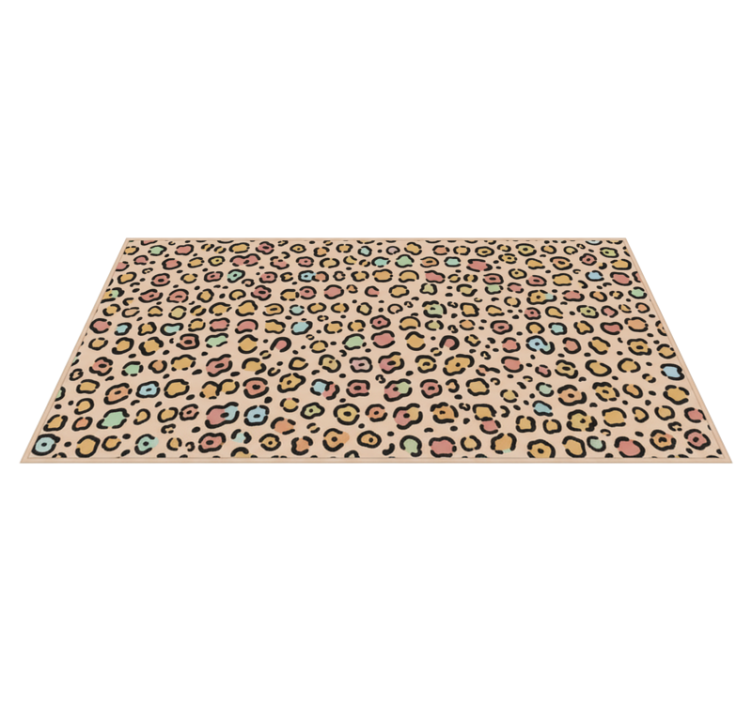 Alfombra vinílica dormitorio leopardo pastel color - TenVinilo