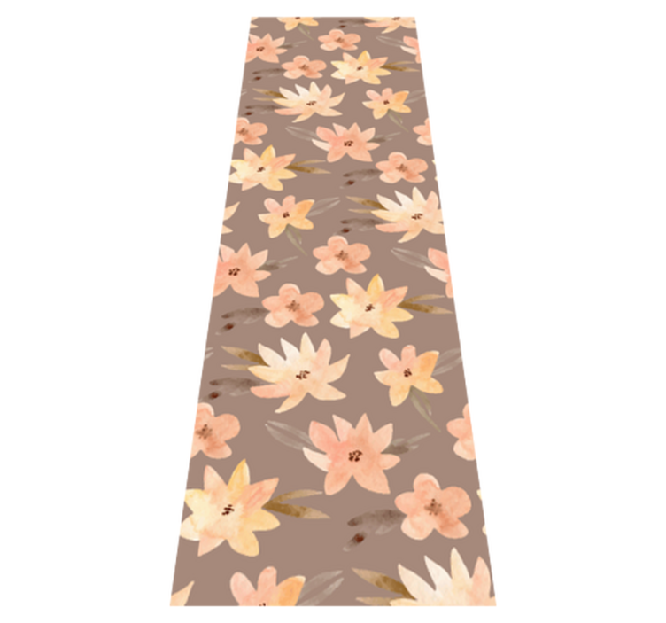 Alfombra vinílica dormitorio flores aquarella colores pastel - TenVinilo
