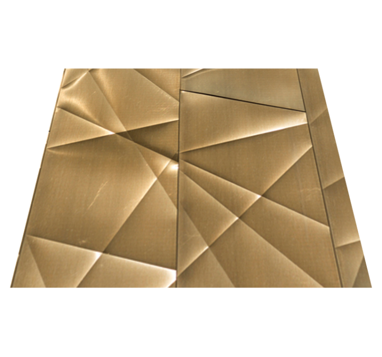 Alfombra vinílica dormitorio textura poligonal 3d dorada - TenVinilo