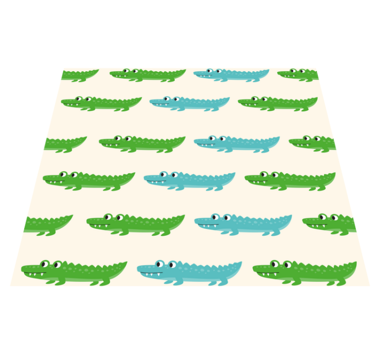 Alfombra vinílica dormitorio cocodrilo verde y azul - TenVinilo