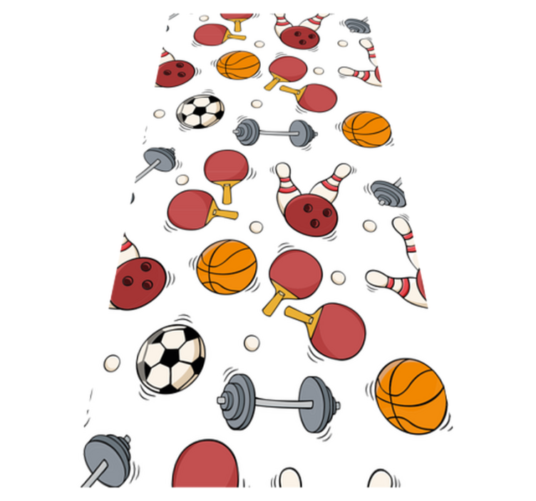 Alfombra vinílica dormitorio equipo deportivo doodle - TenVinilo